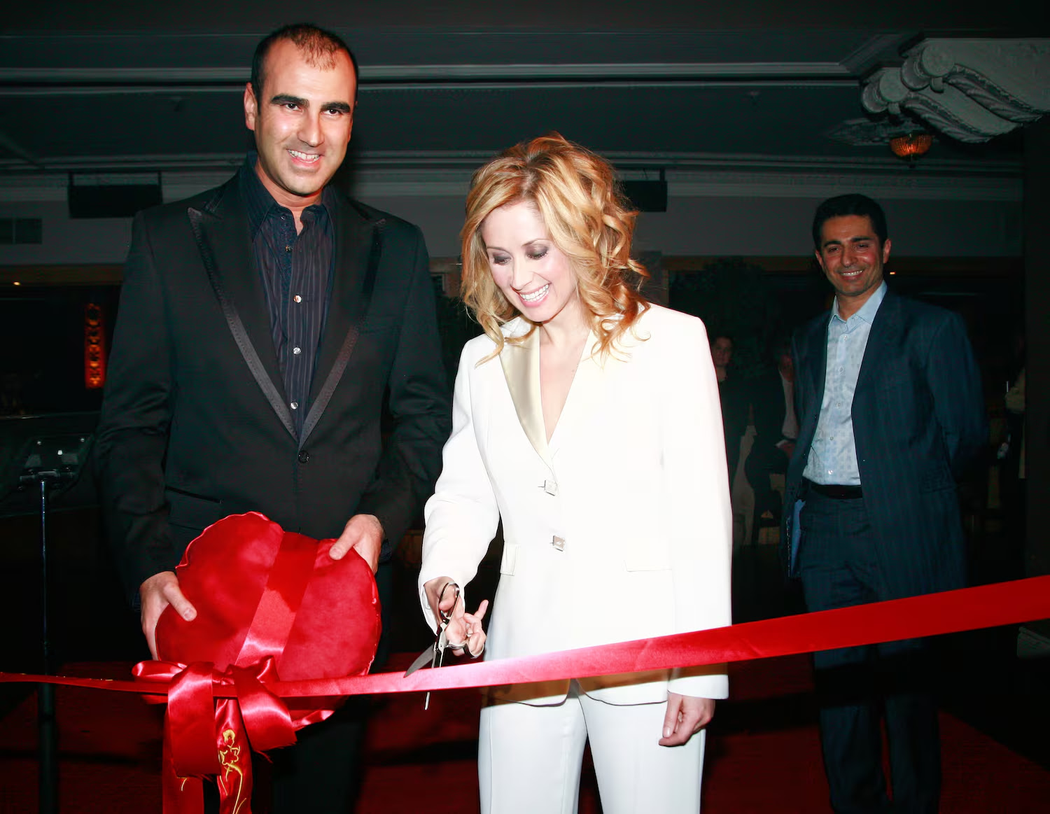 Patrick Levy et Lara Fabian lors de la réouverture de L'Olympia, le 27 avril 2007.